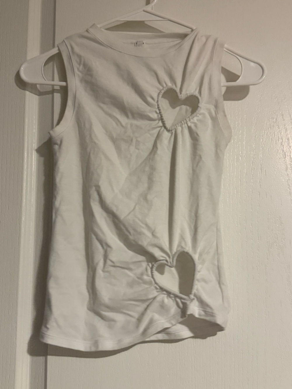 SKIMS White Sleeveless Tank with Heart Cutouts